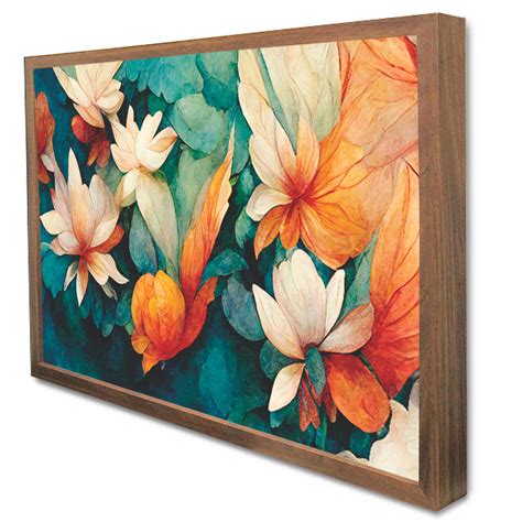 Quadro Decorativo Caixa Alta Com Vidro Floral Primavera Parcelado S