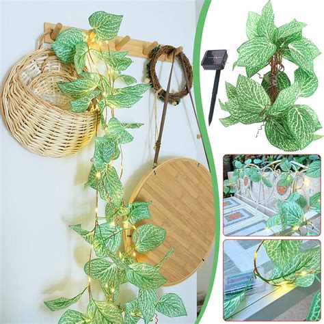 Gnobogi LED Solar Light String Outdoor Courtyard Decoration Rattan