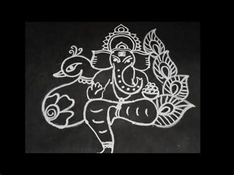 Easy Lord Ganesha Rangoli Step By Step Pillayar Kolam In Minutes