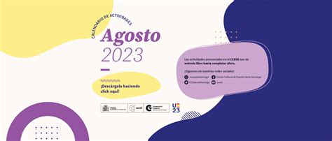 Calendario De Actividades De Agosto 2023 Cce Santo Domingo