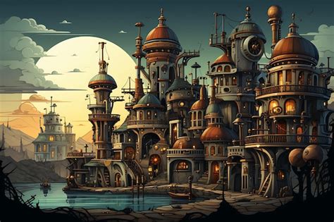 Premium AI Image | Steampunk City Explore the AweInspiring Architecture ...