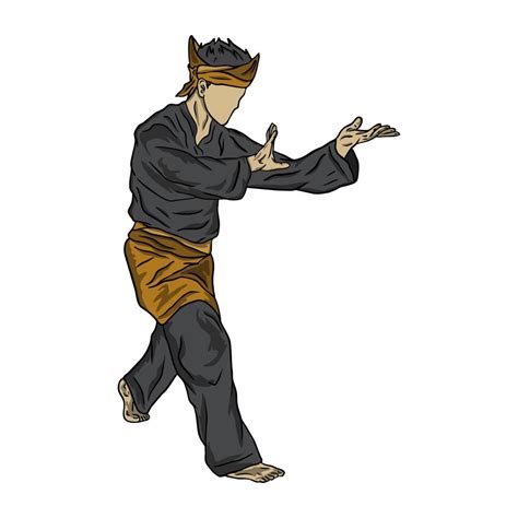 Pencak Silat Fighter Illustration Flat Vector 17647295 Vector Art At