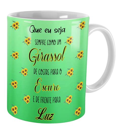 Caneca Personalizada Para Presente Lembran A Girassol Elo