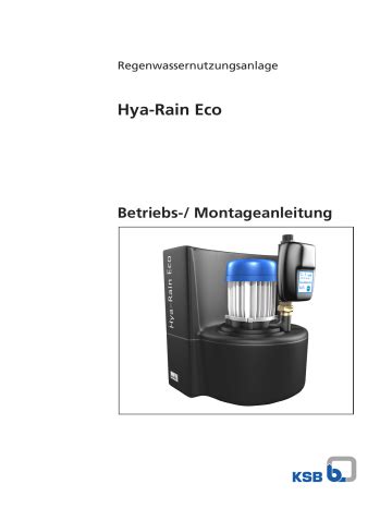 KSB Hya Rain Eco Betriebs Montageanleitung Manualzz