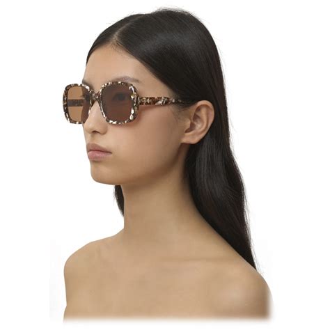 Chloé Gayia Sunglasses In Acetate Mottled Beige Brown Chloé Eyewear Avvenice