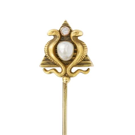 Egyptian Revival Gold Stick Pin At 1stdibs