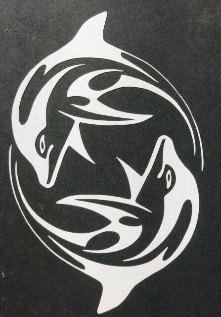 Dolphin Yin And Yang Cut Vinyl Sticker Decal Ebay