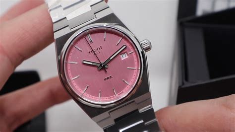 TISSOT PRX PINK DIAL 35MM T1372101133100 YouTube