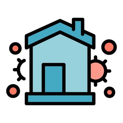 Premium Vector House Self Isolation Icon Outline Vector Virus