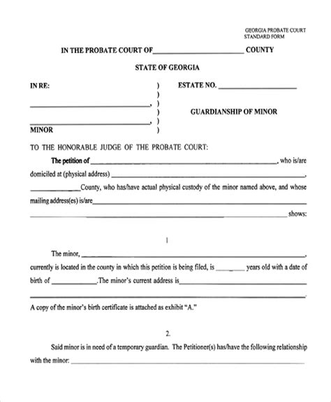 FREE 16 Guardianship Form Samples PDF MS Word Google Docs