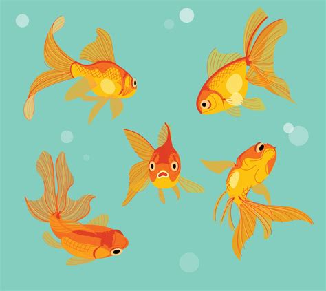 peces de colores en una pecera ilustraciones de diseño de vectores de