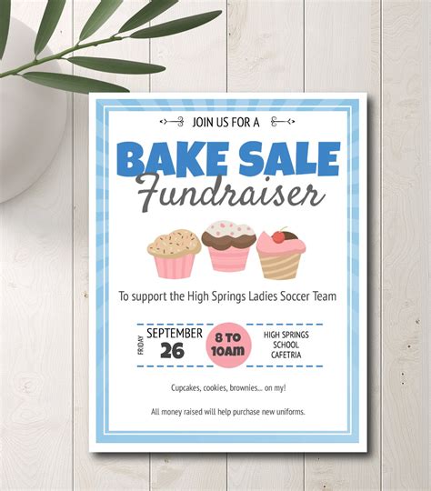 Bake Sale Fundraiser Flyer Template, Bake Sale Event Fundraiser, PTA ...