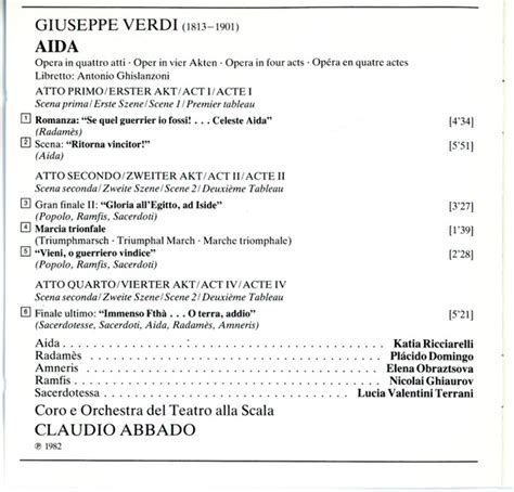 Great Opera Excerpts Aida Don Carlos Un Ballo In Maschera Claudio