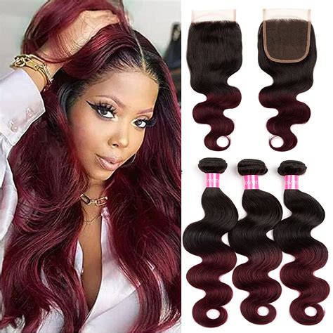 Lovenea 2 Tone Ombre Body Wave Human Hair 3 Bundles With