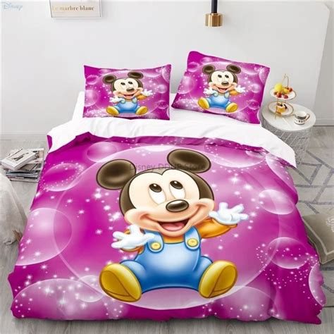 Guo Parure De Lit Disney Mickey Mouse Minnie Mouse Ensemble De