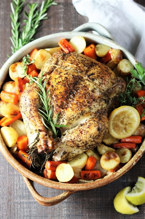 Lemon Roasted Chicken and Caramelized Vegetables - Give it Some Thyme