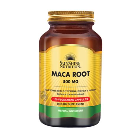 Maca Root 500mg Veg Caps 100s Sunshine Nutrition