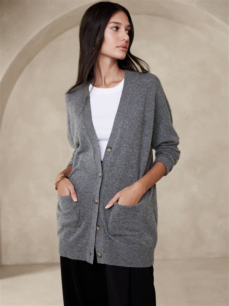 Caro Oversized Lightweight Cashmere Cardigan Banana Republic