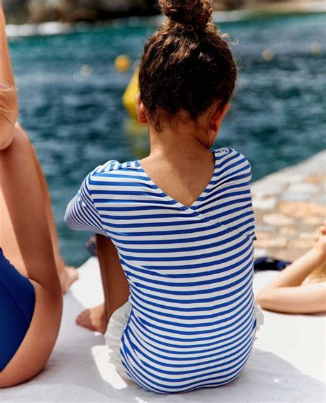 Maillot de bain anti UV pour fille Misha à rayures cobalt stripe