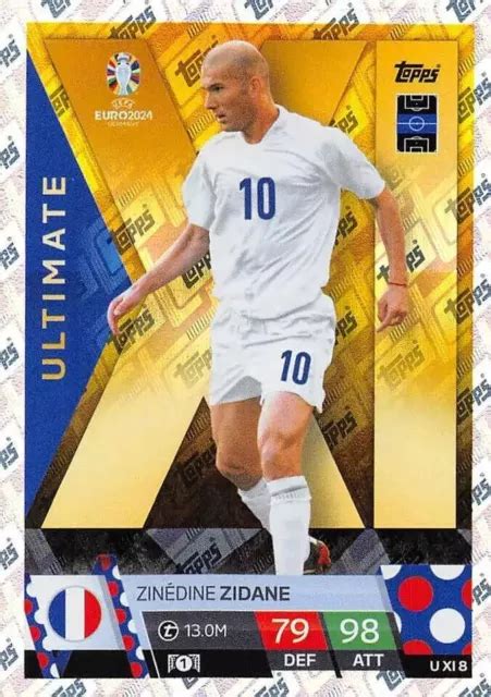 Match Attax Euro Zinedine Zidane France Ultimate Xi Topps Uefa