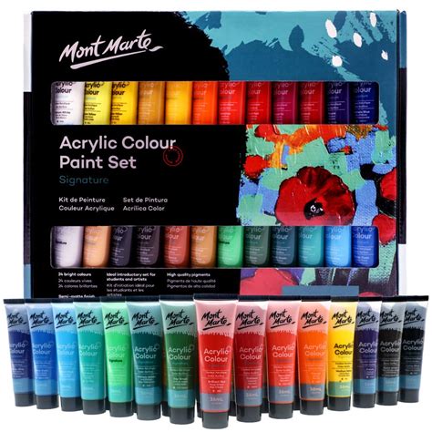 Mont Marte Acrylic Paint Set Pcex Ml Multi Amazon In Home Kitchen