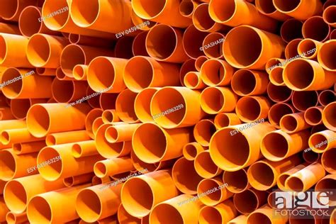 Pvc Pipes Stacked In Construction Site Stock Photo Picture And Low