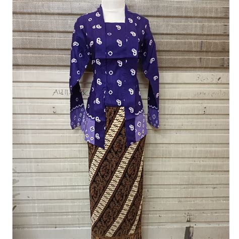 Jual Setelan Kebaya Kutubaru Jumputan Jumbo Dan Rok Plisket Terbaru Set