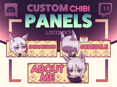 Custom Twitch Panels Chibi Personalized Etsy