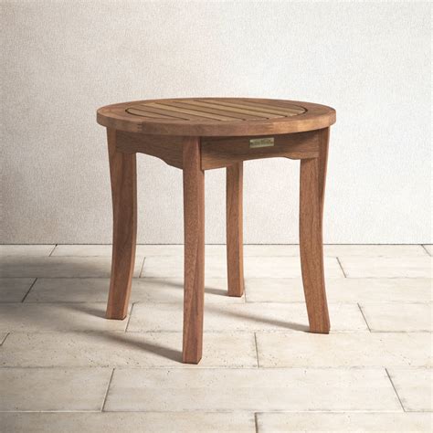 Akiva Eucalyptus Outdoor Side Table Reviews Birch Lane