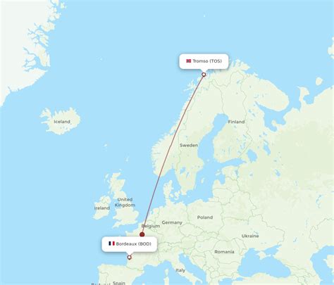 Flights From Tromso To Bordeaux TOS To BOD Flight Routes