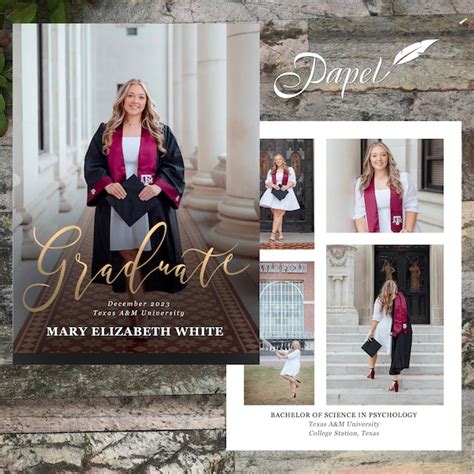 Graduation Announcements Double Sided Etsy