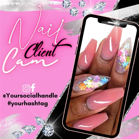 Social Media Nail Tech Flyer Template Instagram Nail Client Selfie