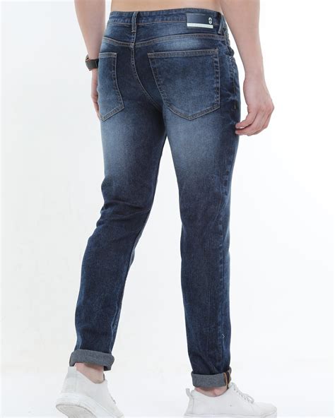 Buy Mens Blue Slim Fit Jeans For Men Blue Online At Bewakoof