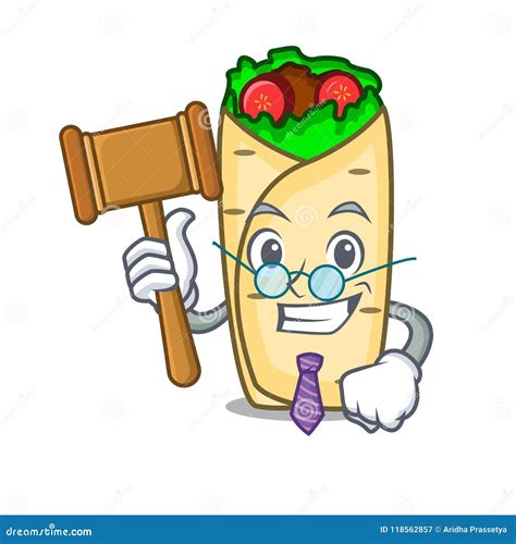 Judge Burrito Mascot Cartoon Style Stock Vector Illustration Of