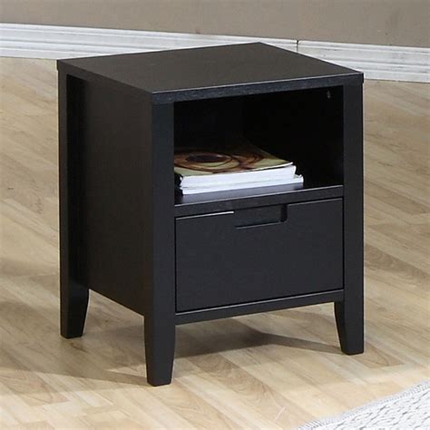 Cordaba Black 1-drawer Nightstand - Contemporary - Nightstands And ...