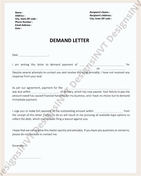 Editable Demand Letter Template Demand Letter Template Demand Letter