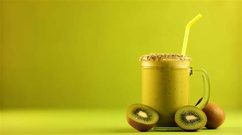 Healthy kiwi fruit smoothies.Generative Ai. 29551816 Stock Photo at ...