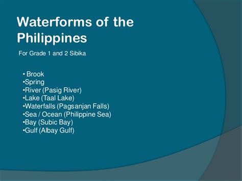 Water Forms Of The Philippines