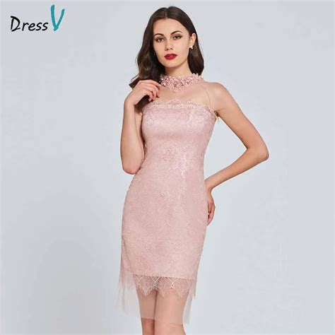 Dressv Beading Lace Cocktail Dress Elegant Button Flowers Wedding Party