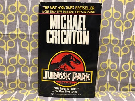 Jurassic Park By Michael Crichton Paperback Book Vintage Movie Etsy