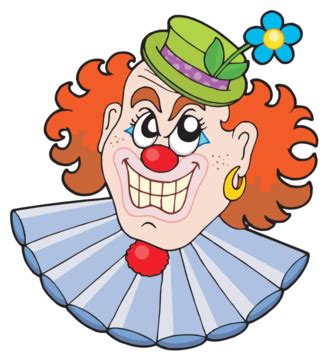 Evil Clown Emoticon Head Doodle Icon Image Angry Mascot Sticker Vector