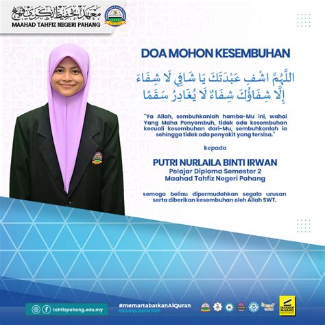 Doa Mohon Kesembuhan Maahad Tahfiz Negeri Pahang