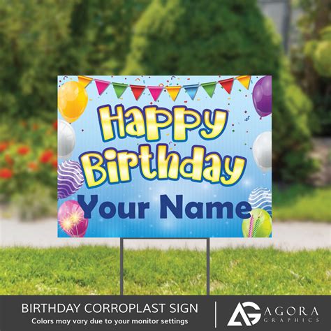 Personalized Happy Birthday Yard Sign With H Stake Etsy Happy Birthday Yard Signs Birthday