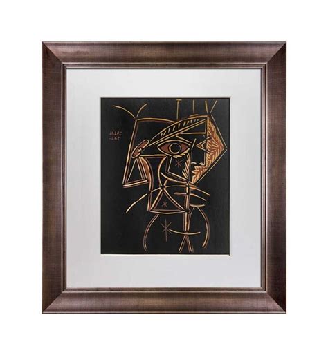 Pablo Picasso Linocut Tete De Femme 1959 W Custom Etsy España