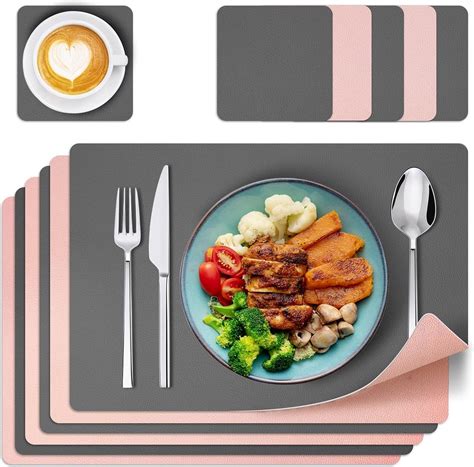 Wasbare Placemats Set Van Leren Pu Placemats Leren Nep Leren Placemat