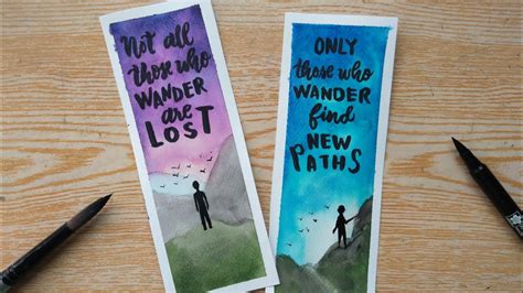 Diy Watercolor Bookmarks With Inspirational Quotes Youtube