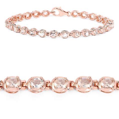 14k Rose Gold Bracelet Morganite Bracelet Luxury Jewelry Etsy