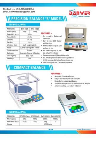 Danwer External Laboratory Precision Balance Capacity G Accuracy