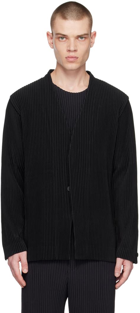 Homme Pliss Issey Miyake Black Tailored Pleats Blazer Homme Plisse