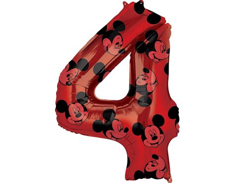 Mickey Mouse Helium Ballon Cijfer Cm Leeg Partywinkel